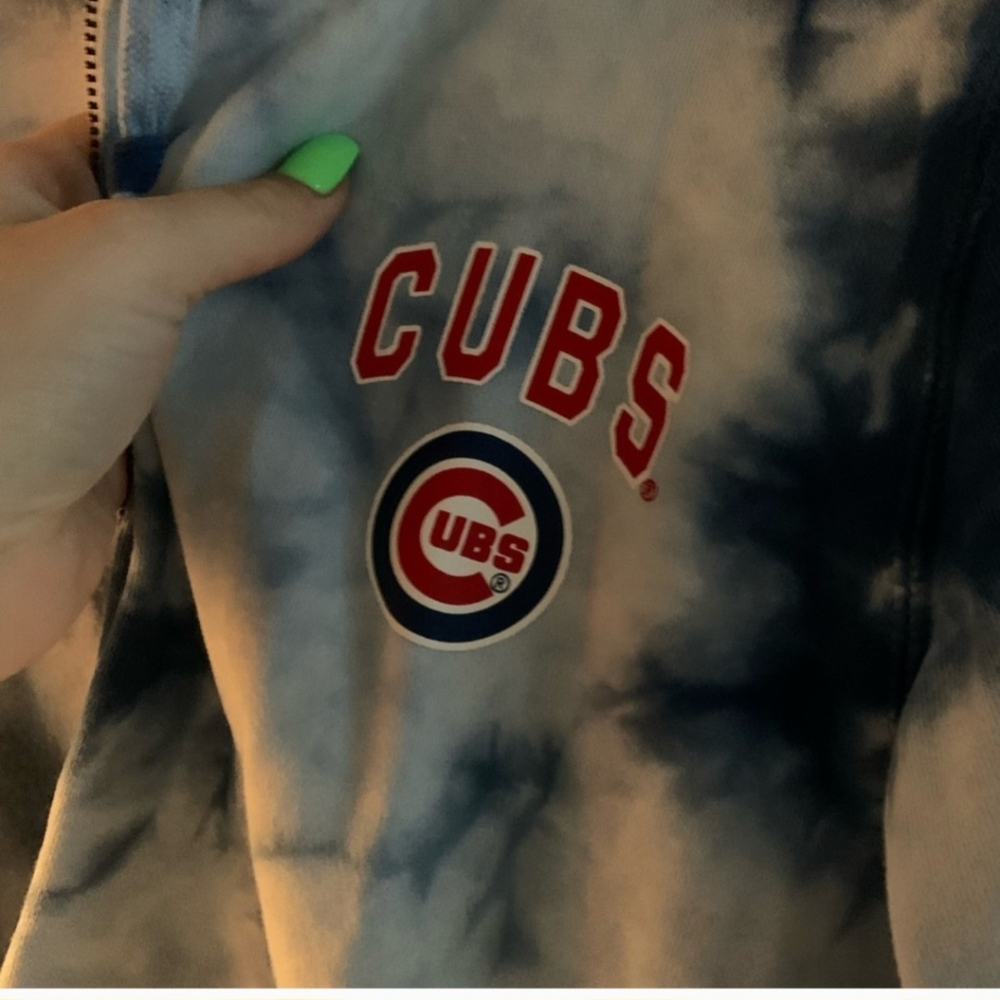 Chicago Cubs Zip Up Tie Dye Hoodie